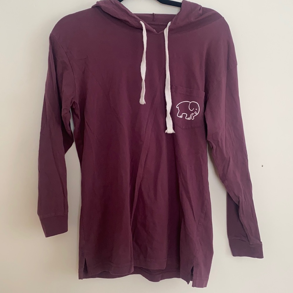 Ivory Ella long-sleeve hooded t-shirt size small purple